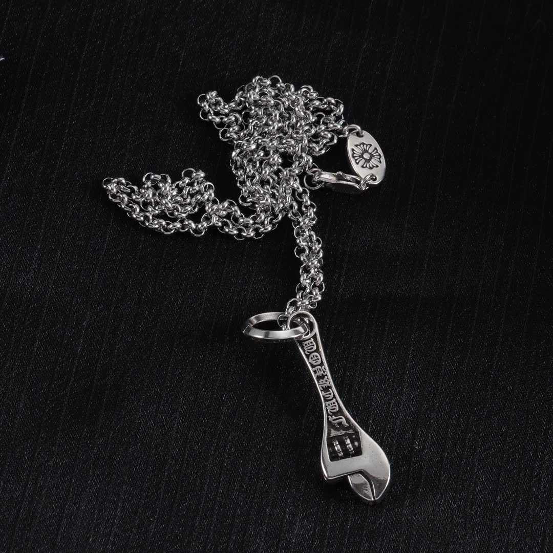 Chrome Hearts Silver Wrench Pendant Necklace